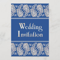 Paisleys Indian/Jewish Wedding Flat Invitation