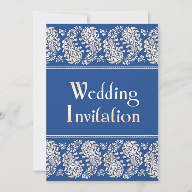 Paisleys Indian/Jewish Wedding Flat Invitation (Front)