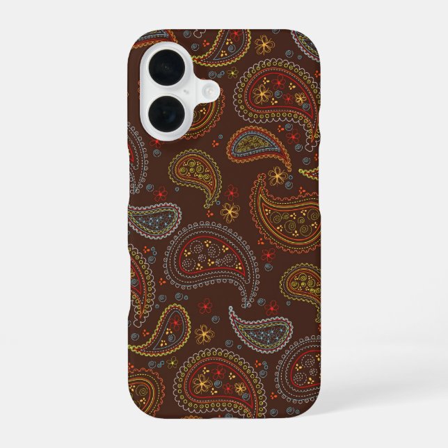 Paisleys Texture Background iPhone 16 Case (Back)