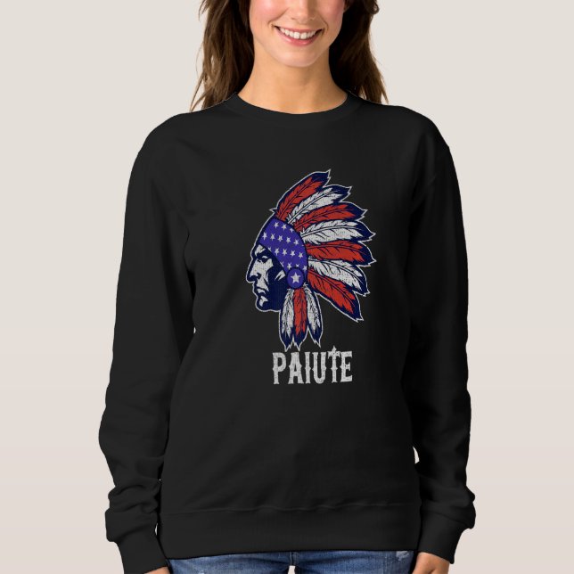 Paiute Native American Flag Pride Headdress Sweatshirt (Front)