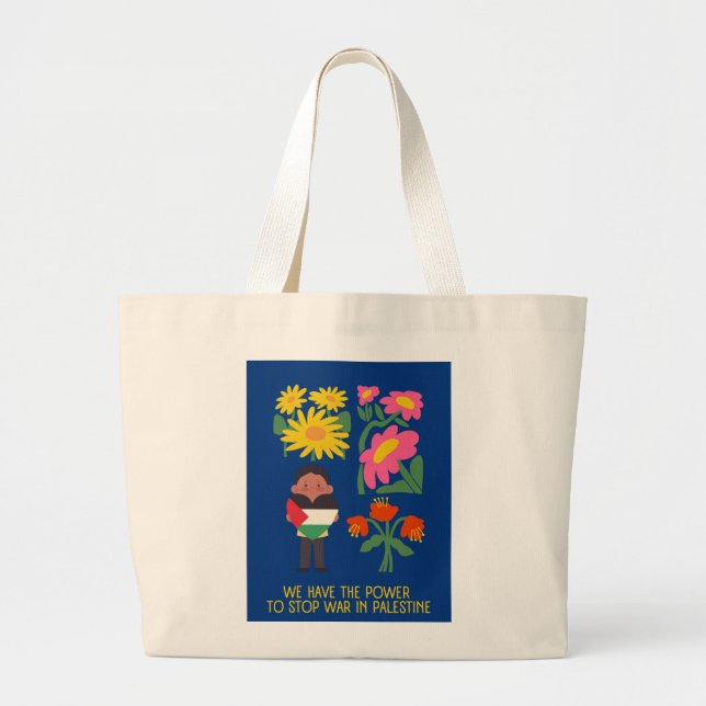 paix pour la Palestine Large Tote Bag (Front)