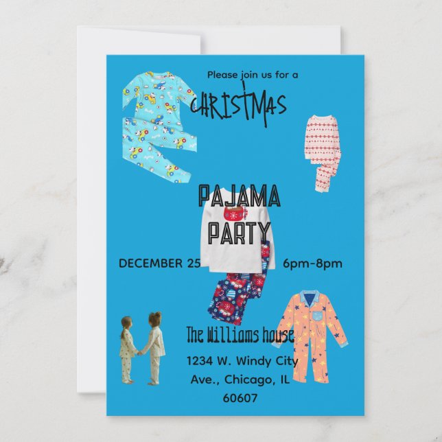 Pajama Christmas Party Invitation (Front)