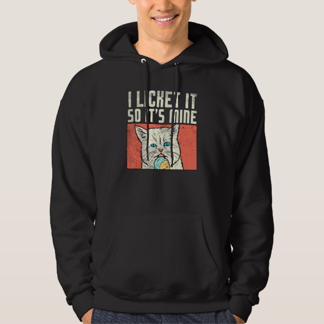 Pajama Ice Cream Party Cat I Licked It So Its Mine Hoodie (Front)