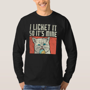 Pajama Ice Cream Party Cat I Licked It So Its Mine T-Shirt