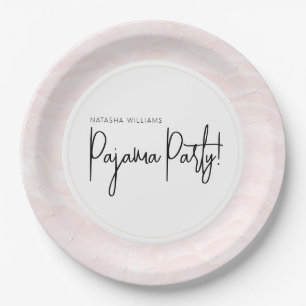Pajama Party Abstract Soft Pink Pattern Chic Paper Plate