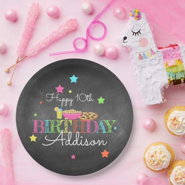 Pajama Party Birthday Paper Plate (Party)