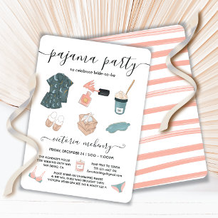 Pajama Party Bridal Shower Lingerie Invitation