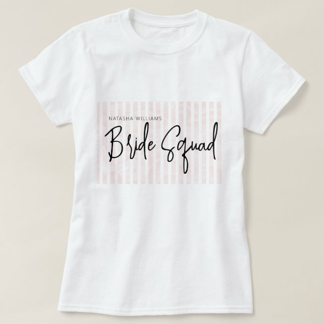 Pajama Party Chic Bride Squad T-Shirt (Design Front)
