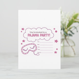 Pajama Party Invitation for Girls