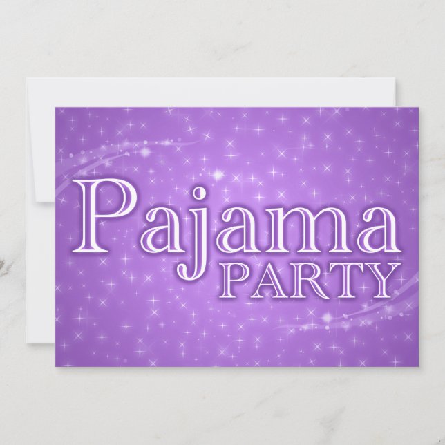 pajama party invitations : starshine (Front)