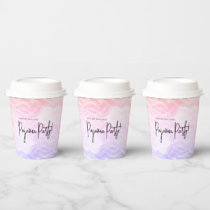 Pajama Party Pastel Pink Purple Modern Artsy Paper Cups