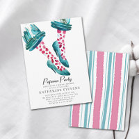 Pajama Party Pink Teal PJ Stilettos Bridal Shower