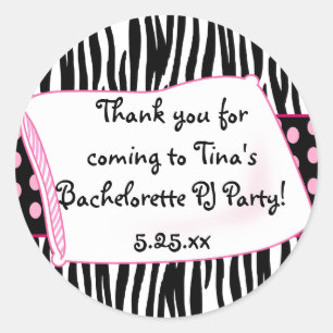 Pajama Party Round Pinks Sticker