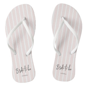 Pajama Party Stripes Chic Bride to be Pink Jandals