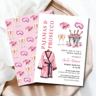 Pajama PJ & Prosecco Party Slumber Bridal Shower Invitation