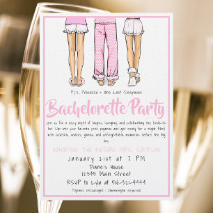Pajama & Prosecco Bachelorette Party Invitation
