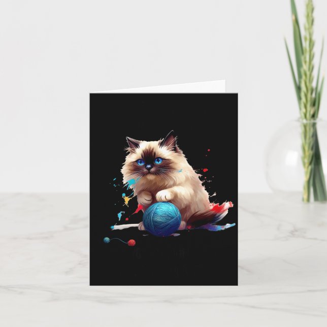 Pajama Ragdoll Cat Perfect For Cat Lovers! For Men Card (Front)