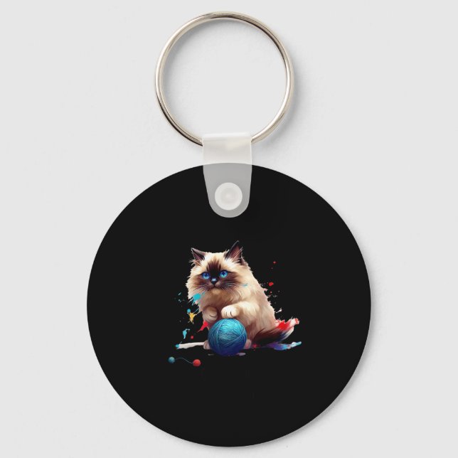 Pajama Ragdoll Cat Perfect For Cat Lovers! For Men Key Ring (Front)