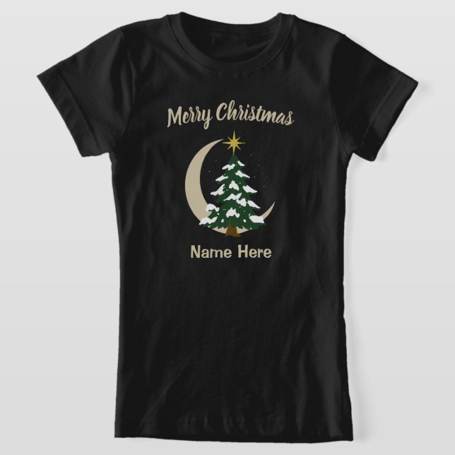 Pajamas Christmas Tree T-Shirt (Personalize) (Laydown)