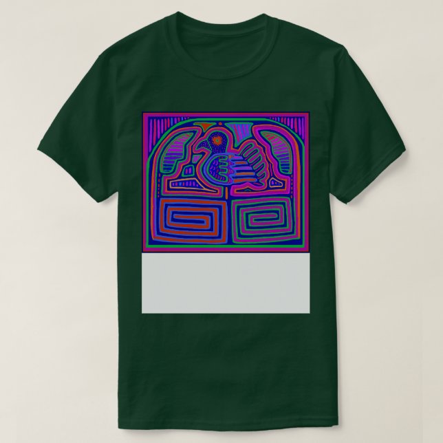 Pajaro in Maze Panama Mola Pink Violet Red TShirt (Design Front)