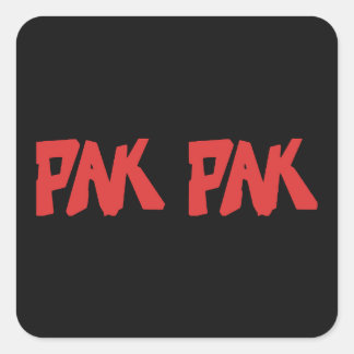 Pak Pak Hand Drawn Wordmark Red Square Sticker