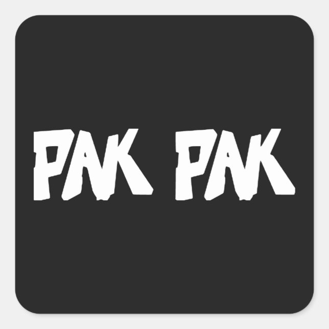 Pak Pak Hand Drawn Wordmark White Square Sticker (Front)