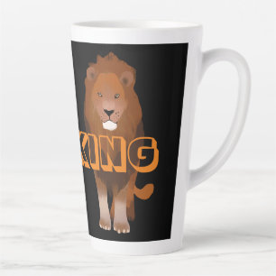 Pakenham font The King Lion Custom Image and Text Latte Mug