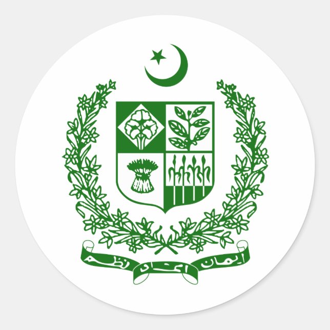 Pakistan coat of arms classic round sticker (Front)
