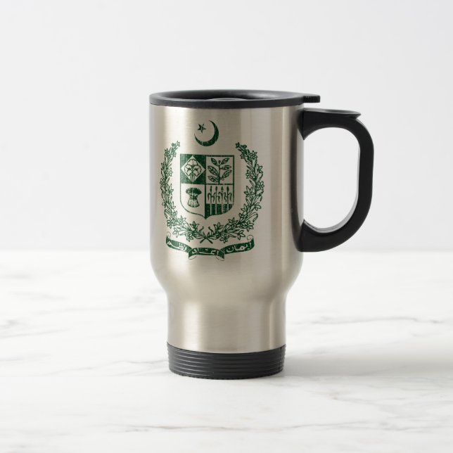Pakistan Coat Of Arms Travel Mug (Right)