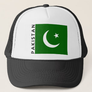 pakistan country flag text name trucker hat