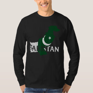 Pakistan Country Map Flag Proud Pakistani Patrioti T-Shirt