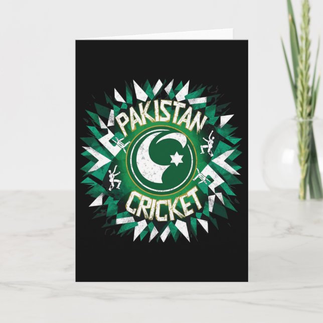 Pakistan Cricket Jersey Cricket Flag Of Pakistan 4 Card (Front)