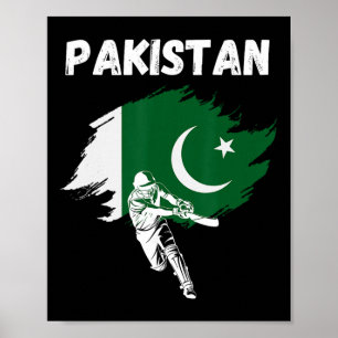 Pakistan Cricket Jersey Cricket Flag Of Pakistan Poster