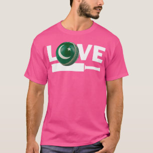 Pakistan Cricket Lover I Love Pakistan Cricket Fla T-Shirt