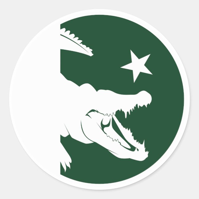 Pakistan Crocodile Pakistani National Animal Flag Classic Round Sticker (Front)