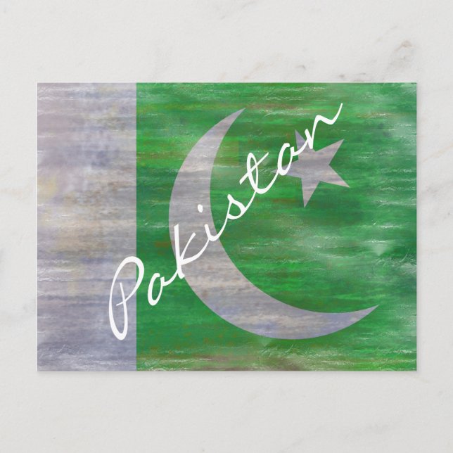 Pakistan distressed Pakistani flag Postcard (Front)