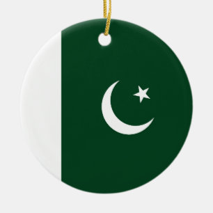 Pakistan flag ceramic tree decoration