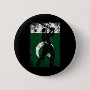 Pakistan Flag Cricket Jersey Fan Player Coach  6 Cm Round Badge