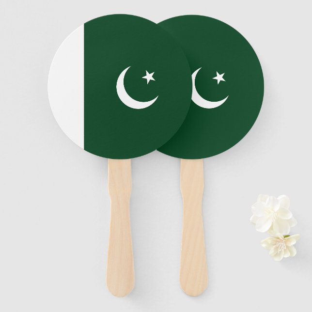 Pakistan flag hand fan (Front and Back)