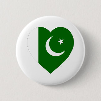 Pakistan Flag Heart 6 Cm Round Badge