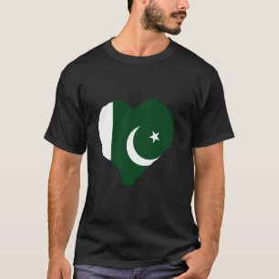 Pakistan Flag Heart Pakistani Pride Pakistani Root T-Shirt