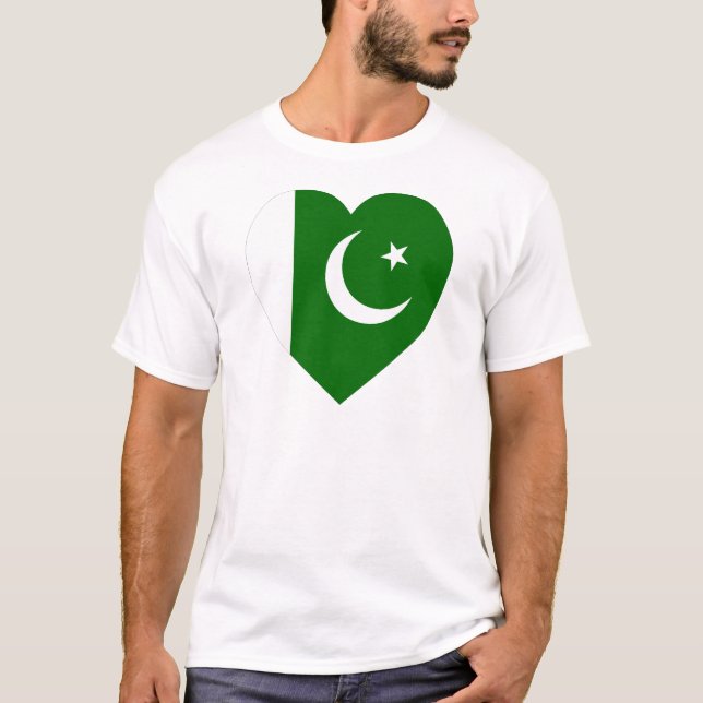 Pakistan Flag Heart T-Shirt (Front)