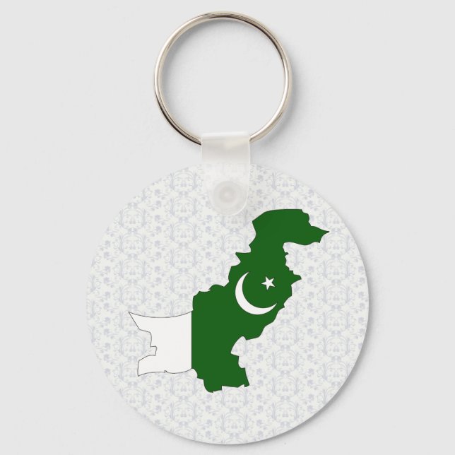 Pakistan Flag Map full size Key Ring (Front)