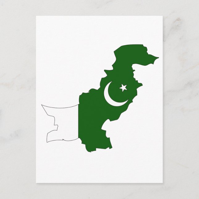 Pakistan flag map postcard (Front)