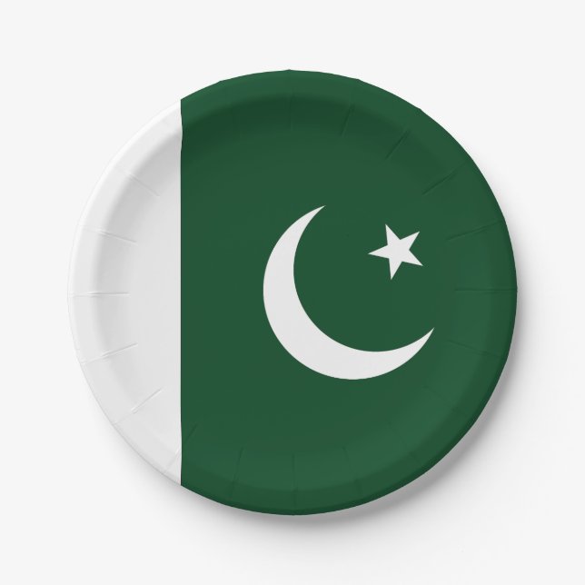 Pakistan Flag Paper Plate (Front)