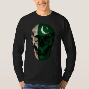 Pakistan Flag Skull Pakistani Roots Proud Patrioti T-Shirt