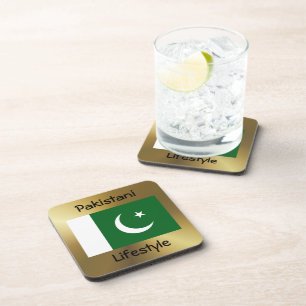 Pakistan Flag+Text Coaster