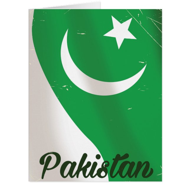 Pakistan flag vintage travel poster (Front)