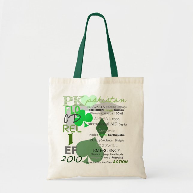 Pakistan Flood Relief - Green Recyclable Tote (Front)
