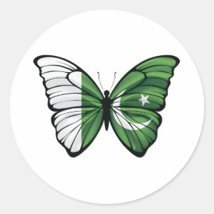 Pakistan Hypolimnas Butterfly Classic Round Sticker